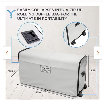 #ad #ad Ivation EZ Bed Collapses Into rolling duffel Bag 3min Inflate deflate FREE SHIP $300.00