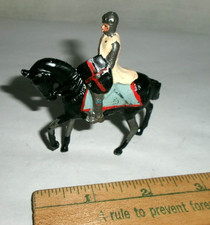 Vintage Lead Mounted Knight  Horse 3"