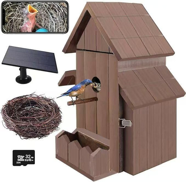 Hatching Time WiFi Bird House Camera with Solar Panel