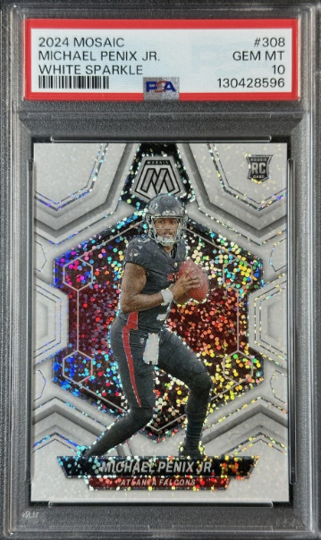 2024 Mosaic Rookies Michael Penix Jr. #308 White Sparkle Prizm (RC) PSA 10! /96