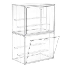 3 Layer Acrylic Display Case Stackable Clear Box for Collectibles,2 Pack
