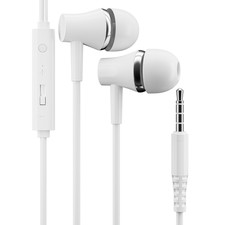 Comfort Fit In-Ear Earphones with Microphone – Tangle-Free Cable – 3.5mm Plug