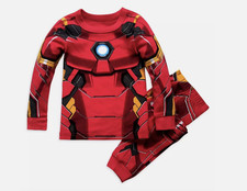 Disney Iron Man Costume PJ Pals Long Sleeve Cotton Pajama Sleepwear Size 7 New