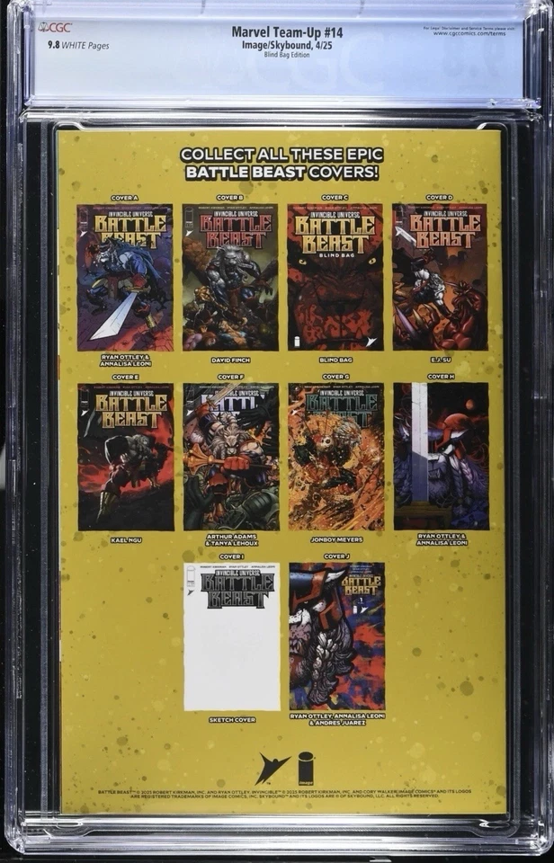 漫威 Team-Up 14 4/25 绑袋版箔变体封面 CGC 9.8 无敌 — 第 2/2 张图片