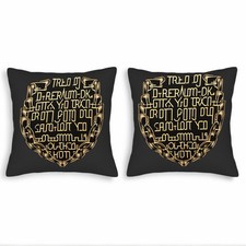 Elegant 18x18in Throw Pillow Covers Set of 2 - Intricate Golden Design