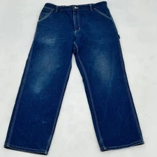 Carhartt B03 DST Denim Dungaree Fit Carpenter Jeans 36x30 Blue Workwear Men’s