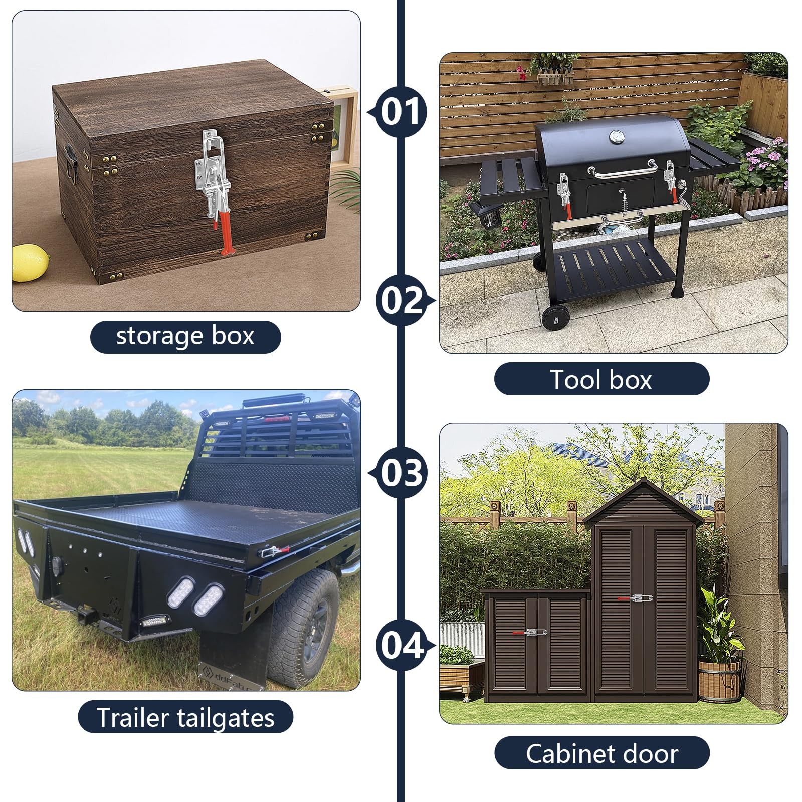 2Pack Heavy Duty Toggle Latch Clamp 2000Lbs Adjustable Lock Smoker Use