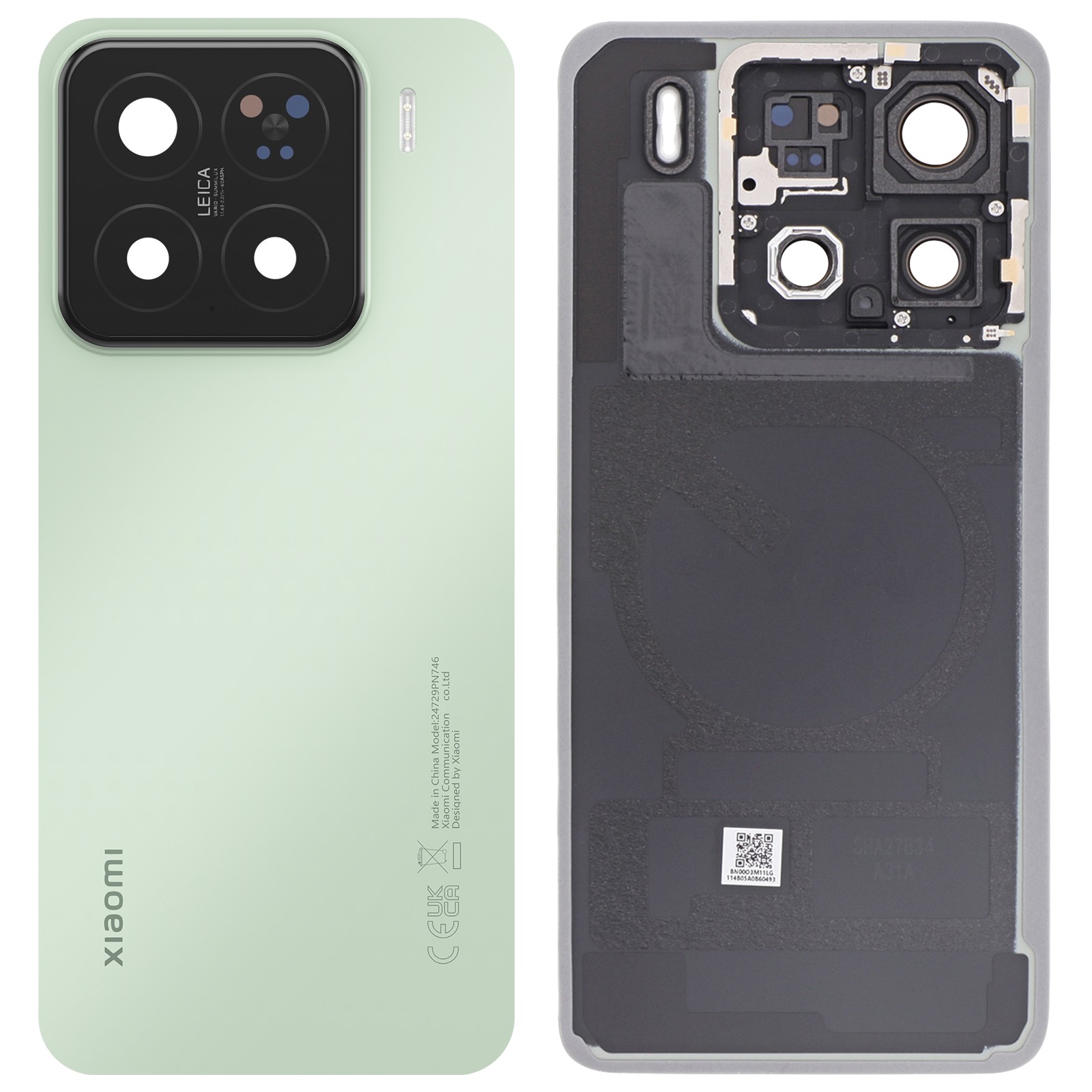 Capot arrière pour Xiaomi 15 vert en verre avec adhésif thermique