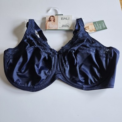Bali Women's Navy Blue Shaping Minimizer Underwire Support Bra Size 42D NWT