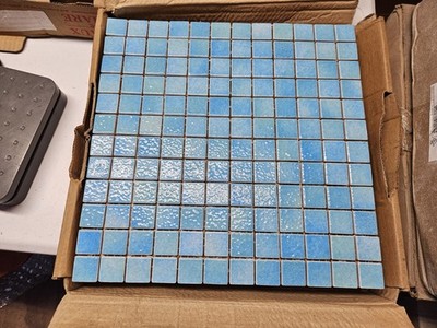 (10) Emaux de Briare MARQUISES G2525 French Mosaic Tiles NOS - Rare case of 10