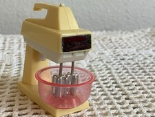 Vintage 1987 Barbie Wind Up Hand Mixer and BOWL Accessory Arco NOT WORKING CLEAN