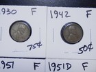 7 Circulated F Lincoln Wheat Cents 1930 to 1956 — photo 2