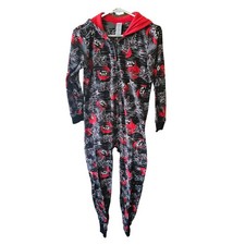 The Children's Place Ninja Zip One Piece PJ's/ Halloween Costume Size 10-12 Hood