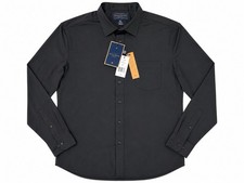 Marc Asher XL Black Performance Stretch Button Up Dress Shirt NWT 4 Way Stretch