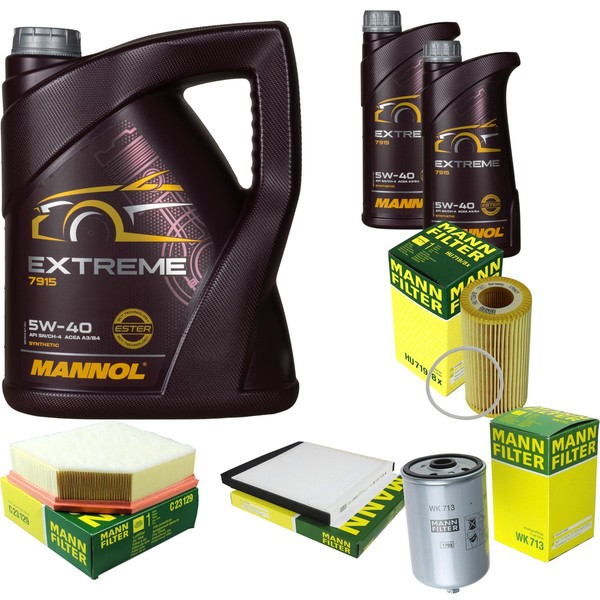 Mann Inspektionspaket 7L Mannol Extreme 5W-40 FüR Volvo V70 II 2.4 D5 XC70 Cross-image