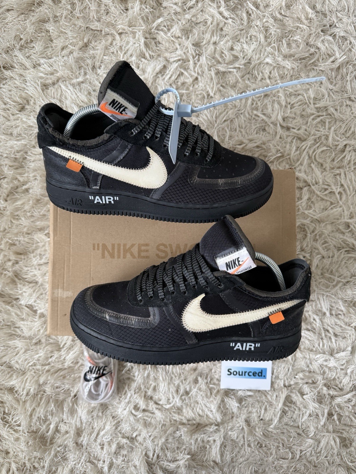 OFF WHITE X NIKE Nike x OFF WHITE Air Force 1 Low Black UK 7 USA 8 EU 41 AO4606 001 ?