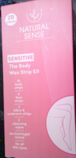 NEW body wax strip kit SENSITIVE 10 body 6 face 2 bikini  underarm  wipes