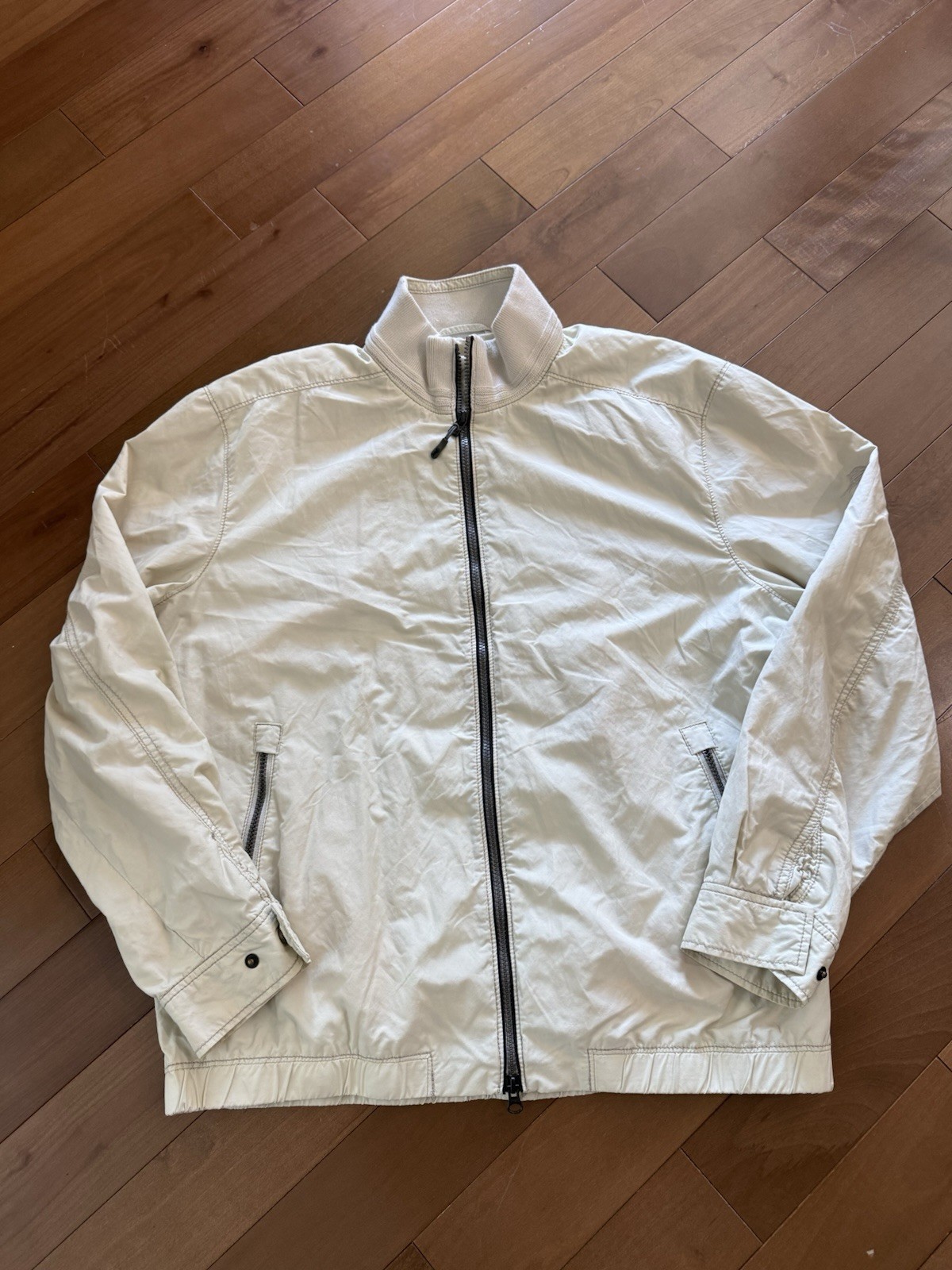 Tommy Bahama Cream Zip Up Jacket Men’s M Vintage Sailing