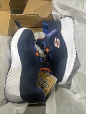 Skechers Slip-ins Boys Bounder Brisk-Burst Toddler Navy Blue Orange. Size 3 Kids