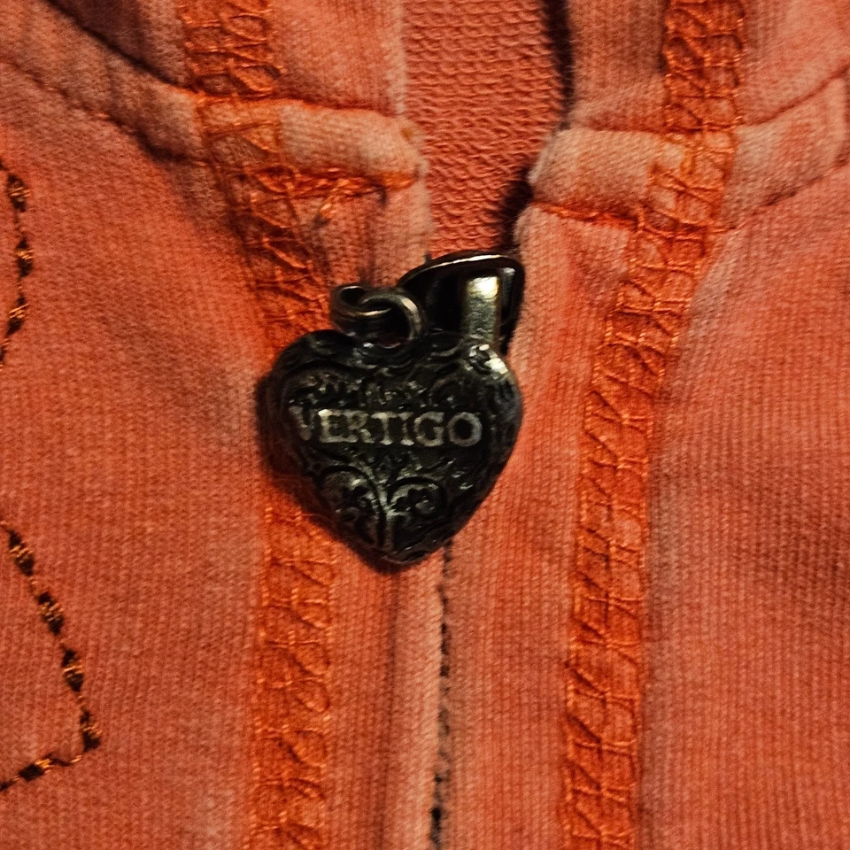 Chaqueta con Capucha Vintage Vertigo Paris Bordada Lentejuelas Cremallera Completa M Boho Y2K Foto 4 de 4