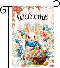 Welcome Easter Garden Flag Seasonal Garden Flags Easter Egg Bunny Garden Flag Fl