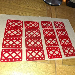 TOP QUALITY 16 X(8 X #97A/98)ORIGINAL MEDIUM RED MECCANO STAMPED BRACED GIRDER