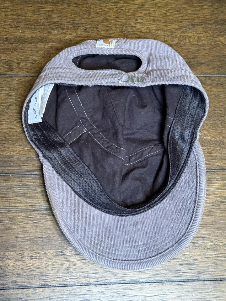 Sombrero Carhartt Gorra Correa Trasera Para Hombres Gris Pana Militar Cadete Parche Ropa de Trabajo Foto 3 de 4