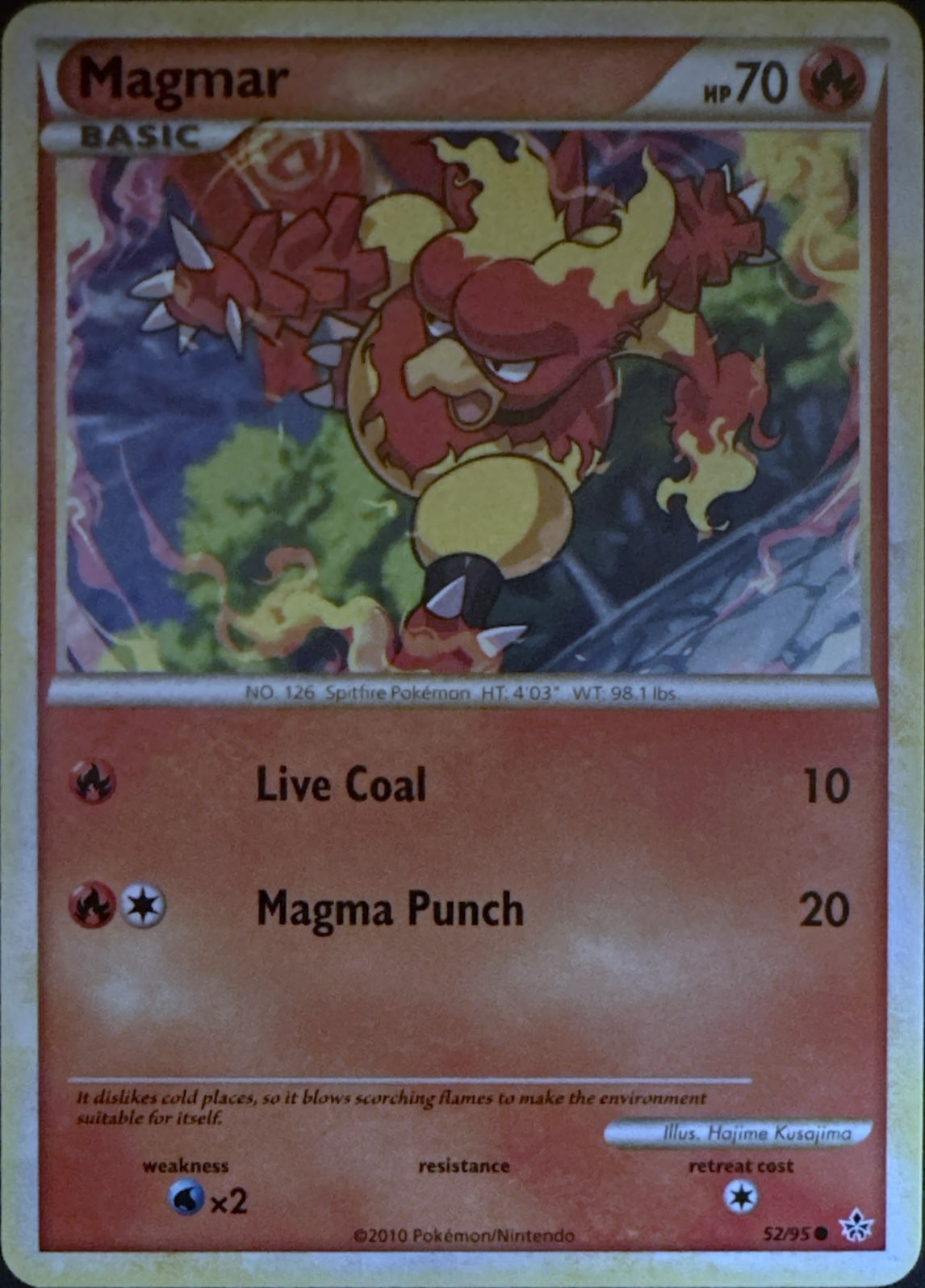 Magmar 52/95 Common HGSS Unleashed Pokemon Lightly Played