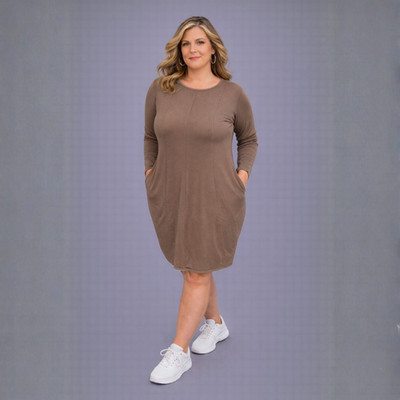 ROCKTHOSECURVES WOMENS Super Soft jumper Dress with Side Pockets