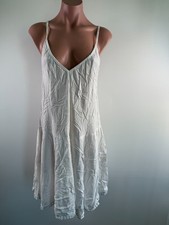 Raviya Women Beach Cover Up Tiered Open Back Dress White Size S NWT