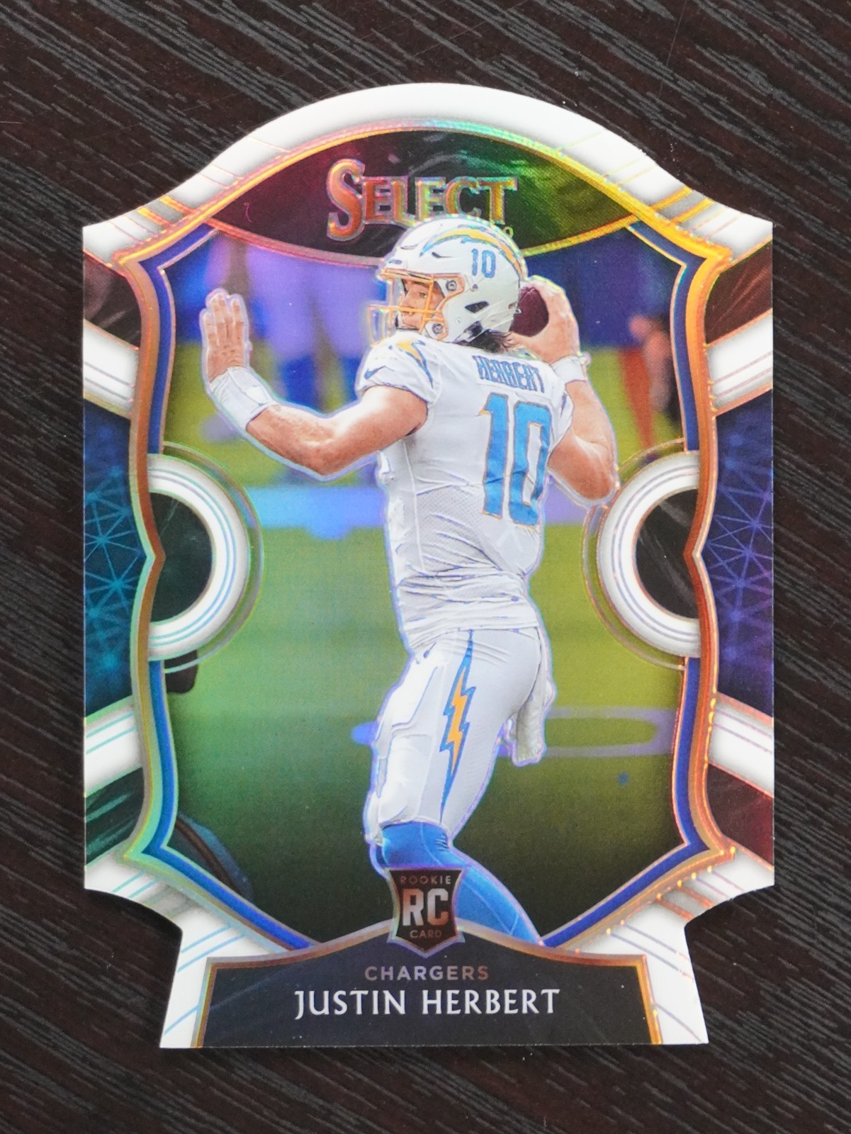 2020 Panini Select - Concourse Justin Herbert #44 White Prizm Die-Cut (RC)