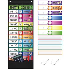 Chinco Daily Schedule Pocket Chart School Class Schedule Kit 13 1 Pocket Char...