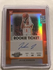 2021-22 Contenders Optic Basketball Jalen Johnson Orange Rookie Autograph /25