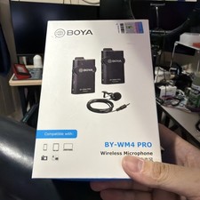 BOYA BY-WM4 PRO Wireless Lavalier Microphone System, 3.5mm, Black