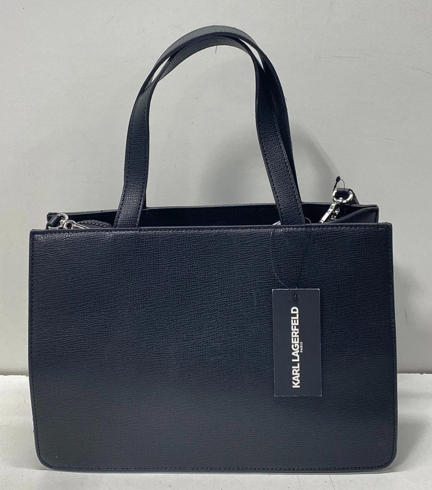 KARL LAGERFELD Women Black Top Handle Satchel Bag - Image 3 of 4