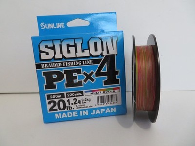 SUNLINE SIGLON PE X 4BRAIDED LINE #1.2 20lb MULTI COLOR 200M