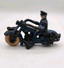 Cast Iron Champion Uniformed Officer On Motorcycle Pre-War 1930's Hubley