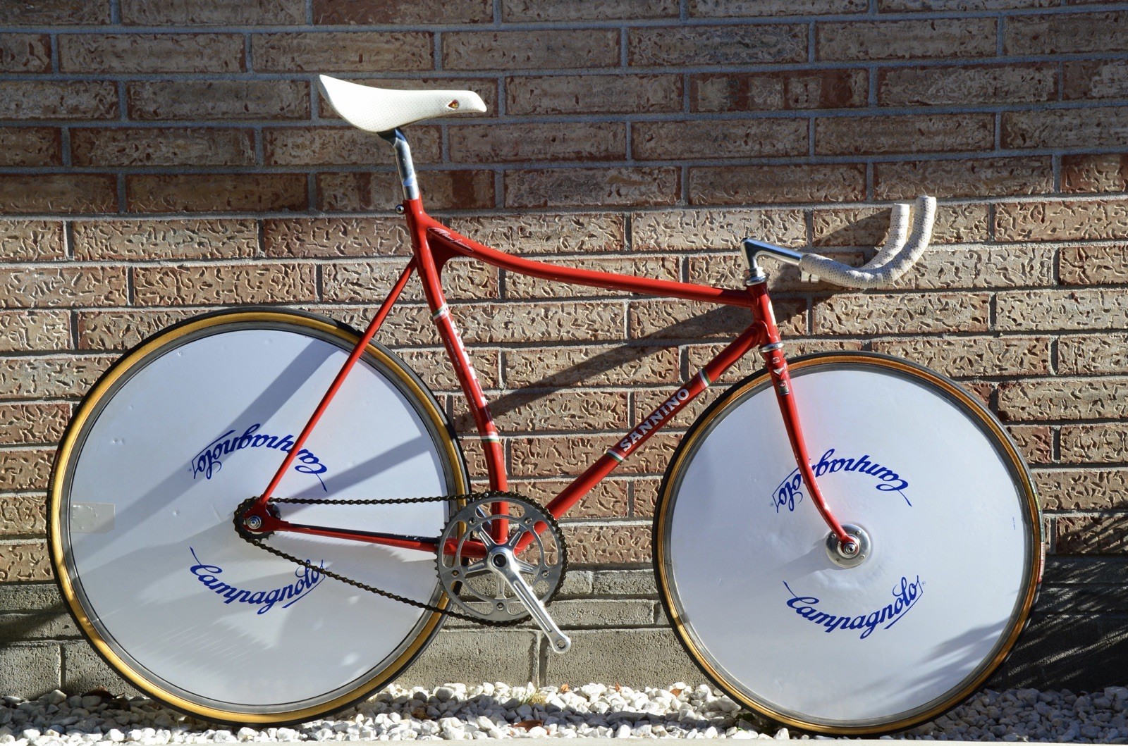 Sannino Pista Lo Pro 57cm Campagnolo Super Record Khamsin Track Bike Red Rosso
