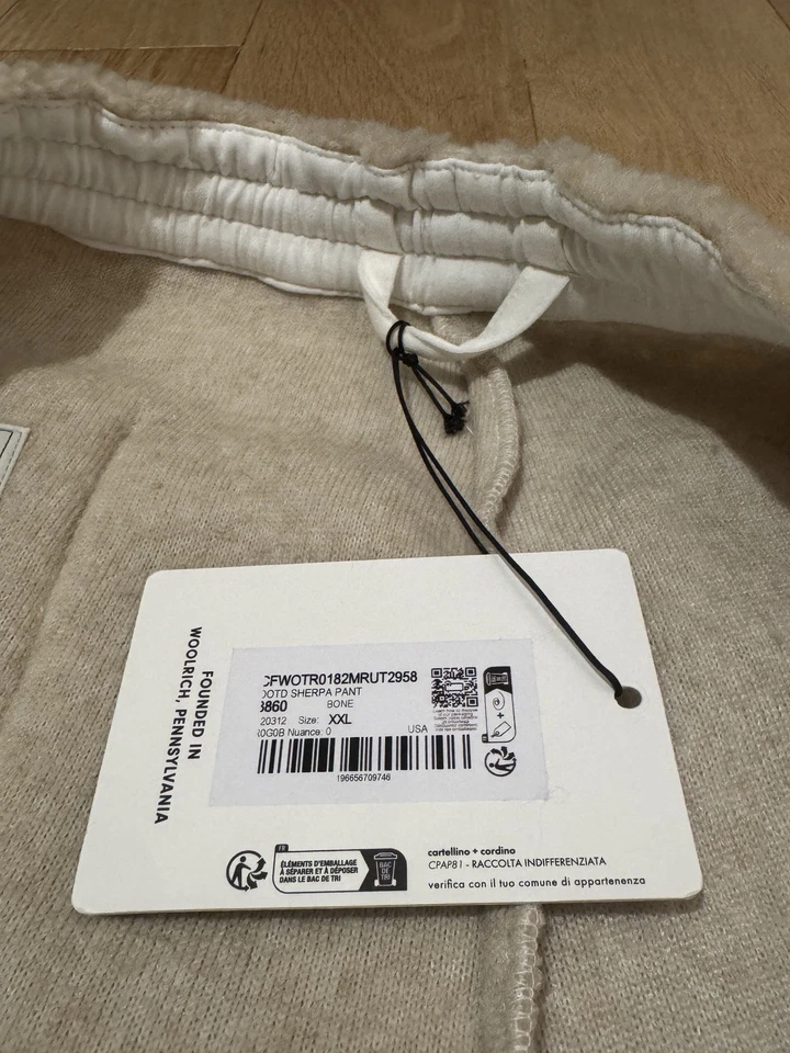Pantalones Sherpa Woolrich X One Of These Days (Crema) Nuevos con Etiquetas Lana EE. UU. Talla XL Auténticos Foto 4 de 4