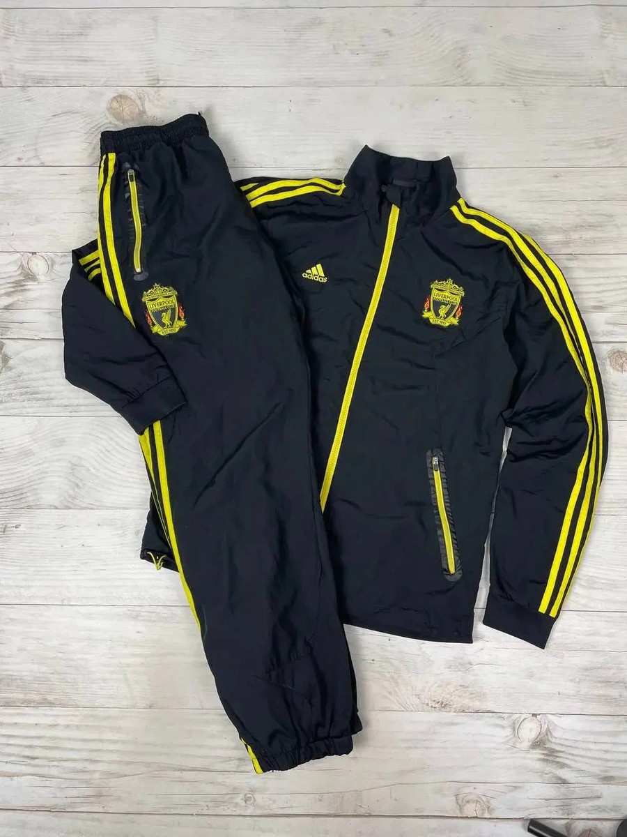 adidas リバプールFC 2010-2011 ブラック イエロー Vintage Adidas Liverpool 2010 2011 Jacket Pants Tracksuit Men Size