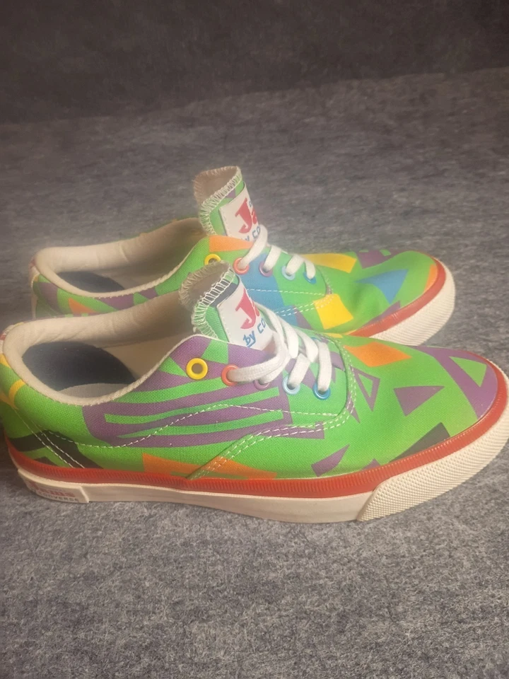 Tenis Vintage Originales Jams by Converse Arco Iris Geo Patrón Años 80 Estilo Retro🔥 Foto 4 de 4