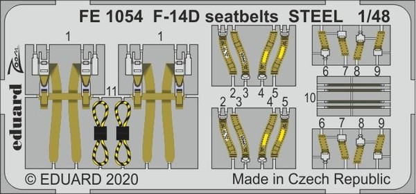 Eduard Accessories FE1054 - 1:48 F-14D Seatbelts Steel For Amk - Neu-image