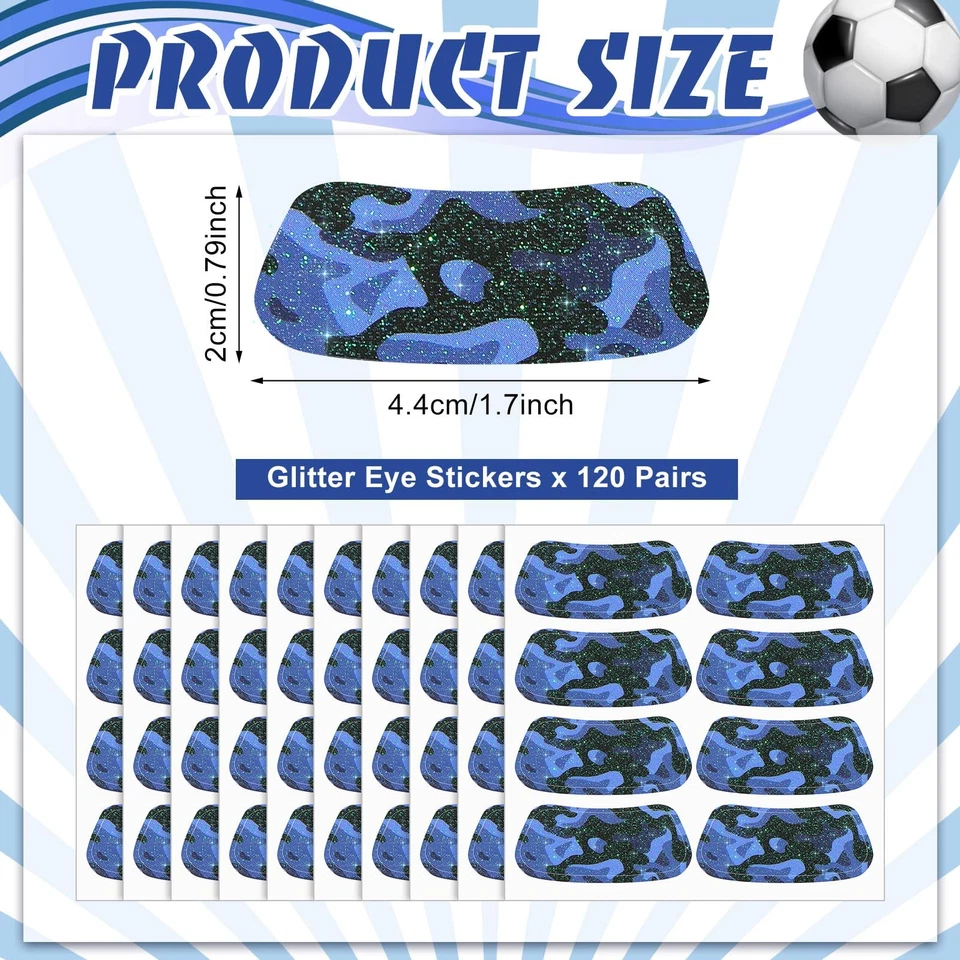 120 Pairs Eye Black Stickers for Sports, Parties Spirit Days - Image 2 of 4