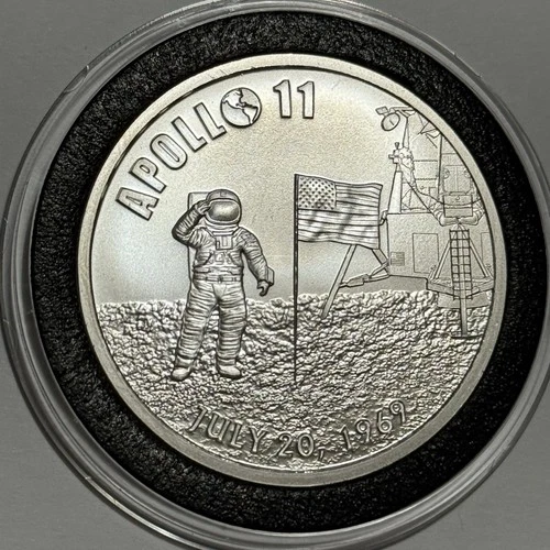 50 Anniversary Apollo 11 Moon Landing NASA Coin 1 Troy Oz .999 Fine Silver Round