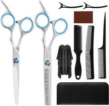 Professional Hair Cutting Scissors Kit, Thinning and Cutting Scissors, 10 PCS