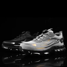 Work Safety Shoes Steel Toe Cap Boots Rotating Buckle Men Breathable Sneakers