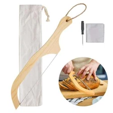 Serrated Bread Slicer, Stainless Steel Bow Knife, Sourdough Bread Knife, Wood US
