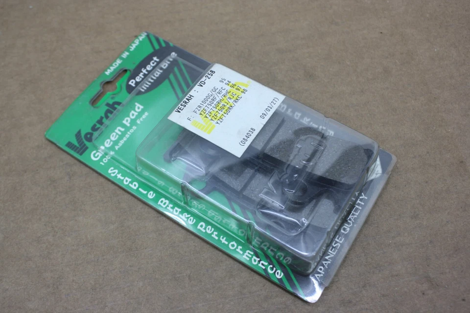 PASTILLAS FRENO DELANTERAS ORGÁNICAS VESRAH JAPÓN 93-98 YAMAHA YZF750R Y 94-95 FZR1000 Foto 2 de 4