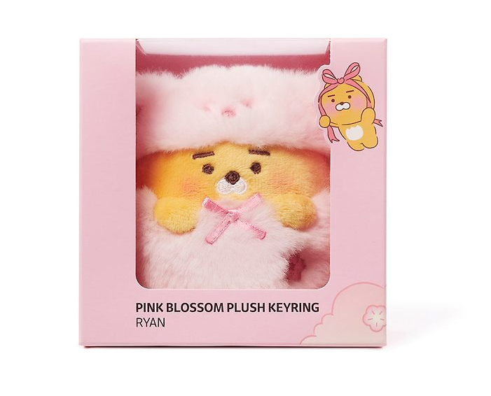 ☆sinoon☆ Shinun X Kakao Friends Fluffy Ryan Doll Keyring Kakao Friends Pink Blossom Keyring Doll + Photo Card