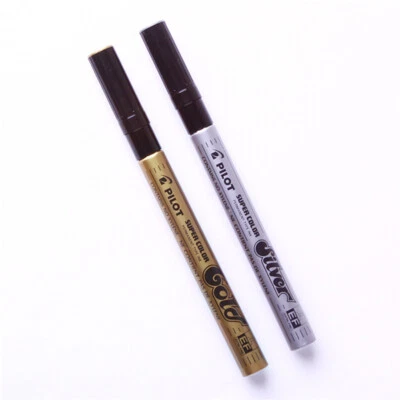 Pilot Metallic Super Gold & Silver Extra Fine 0.5 mm Permanent Marker Paint Pens